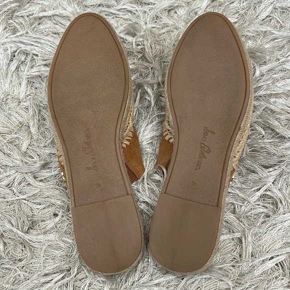 Sam Edelman Austin Suede Raffia Platform Espadrille Slides Mules Caramel Sz 7.5 - Picture 10 of 11